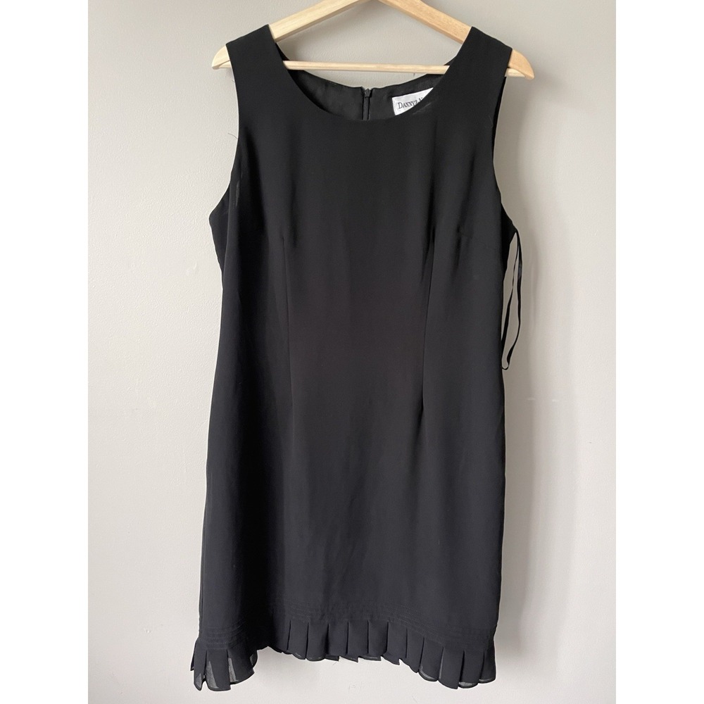 Danny & Nicole Women's Black Dress with Bottom Ruffle Size 14 Sleeveless Lined